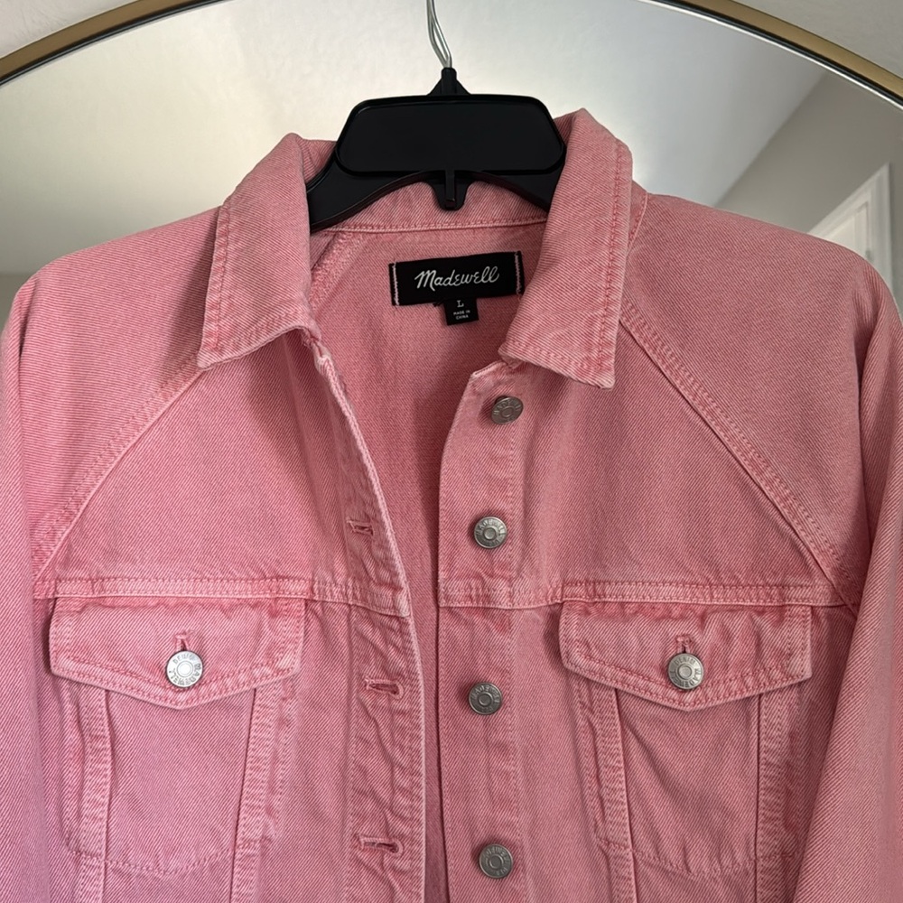 Madewell NWOT The Raglan Oversized Jean Jacket in Dusty Rose - Picture 6 of 7